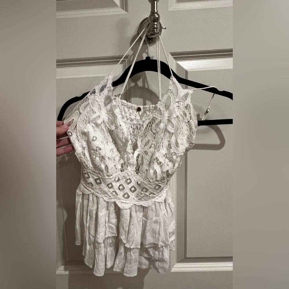 Free people Elegant White Lace Women's Top